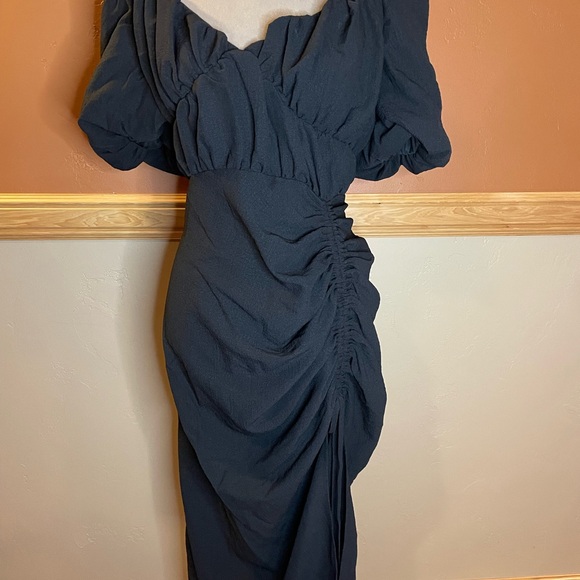 Modern One Shoulder Prom Dresses Long Sleeve Ruched Side Split Cocktail Party Women Wear Evening Gowns Sexy Vestidos,LW019 main image 1